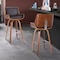 Armen Living Tyler 30" Bar Height Swivel Brown Faux Leather and Walnut Wood Bar Stool LCTYBABRWA30 - alternate 8
